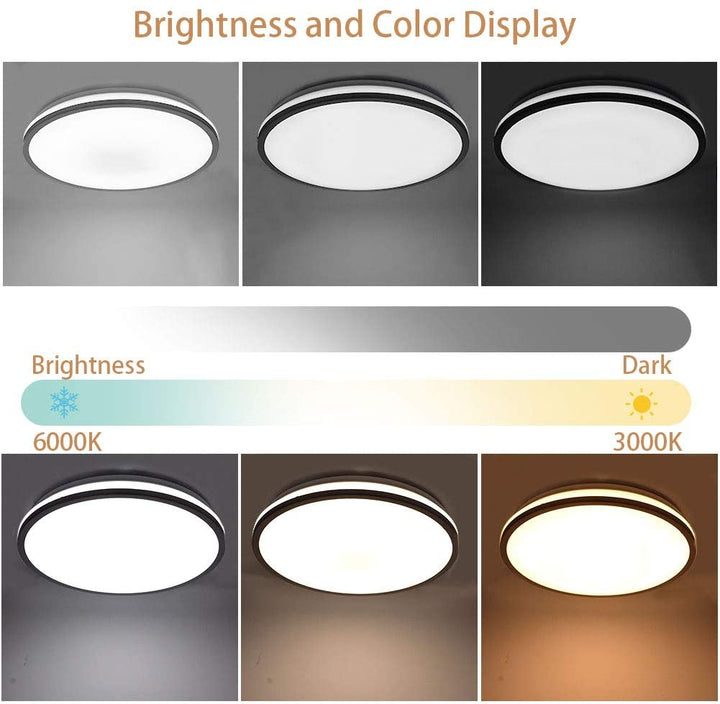 DLLT LED Flush Mount Ceiling Light, 35W Dimmable Round Ceiling Light Fixture with Remote, Close to Ceiling Light Fixtures for Living Room, Bedroom, Dining Room, 3-Light Color Changeable, Timing - WSCL15-35C-M 5 | Depuley