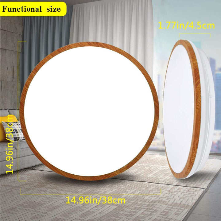 DLLT LED Flush Mount Ceiling Light, 35W Dimmable Round Ceiling Light Fixture with Remote, Close to Ceiling Light Fixtures for Living Room, Bedroom, Dining Room, 3-Light Color Changeable, Timing - WSCL15-35C-M 3 | Depuley