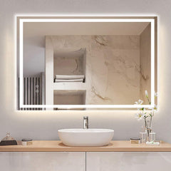 Depuley LED Lighted Vanity Bathroom Mirror, Dimmable Touch Wall Mounted Mirror Lights with Plug, Anti-Fog Waterproof Mirror with Light, Bedroom Frameless Mirror, CRI>90, Vertical & Horizontal, Touch Switch, 3 Light Colours, Warm White/ Cool White/ Neutral - WS-FPM2-36C 1 | Depuley
