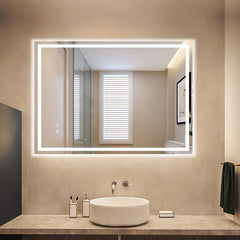 Depuley LED Lighted Vanity Bathroom Mirror, Dimmable Touch Wall Mounted Mirror Lights with Plug, Anti-Fog Waterproof Mirror with Light, Bedroom Frameless Mirror, CRI>90, Vertical & Horizontal, Touch Switch, 3 Light Colours, Warm White/ Cool White/ Neutral - WS-FPM2-36C 2 | Depuley
