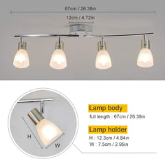 Depuley Led Track Light,4-Light with Glass Shade, Wall Accent S-Shaped Tracking Lighting, E12 Base - WSSD04-20B 3 | Depuley