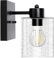 Depuley Matte Black Wall Lamp, Vanity Lighting with Bubbled Glass Shade - WS-FNW23-60B 4 | Depuley