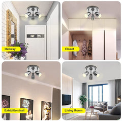 Depuley Modern 3-Light Multi-Directional Ceiling Fixture, Adjustable Round Track Lighting Kits, GU10 LED Bulb, Warm White, Polished Chrome - WSGDD06-15B 6 | Depuley