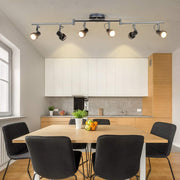 DLLT Modern 6-Light Led Track Lighting Fixtures, Rail 6-head Directional Kitchen Ceiling Spotlight, Flush Mount Foldable Track Light Kit for Living Room Dining Room Office, Rotatable Heads, Swing Arms - WSSD06-18B 8 | Depuley