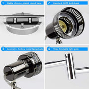 DLLT Modern 6-Light Led Track Lighting Fixtures, Rail 6-head Directional Kitchen Ceiling Spotlight, Flush Mount Foldable Track Light Kit for Living Room Dining Room Office, Rotatable Heads, Swing Arms - WSSD06-18B 4 | Depuley