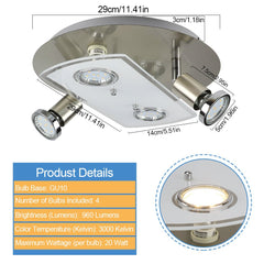 Depuley Modern Ceiling Track Lighting Kit, 4-Light Round Directional Track Lights Fixtures, Adjustable Flush Mount Kitchen Spotlights for Bedroom, Living Room, Warm White, 4x3W GU10 Bulbs Incl. - WSSD10-4BR 3 | Depuley