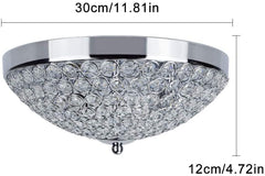 Depuley Modern Crystal Ceiling Light, 2-Light Small Chandelier Close to Ceiling Light Fixtures, Chrome Finish Bowl Shape Shade - WSCL33-02 3 | Depuley