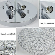 Depuley Modern Crystal Chandelier Flush Mount Ceiling Light Fixture, 2-Light Close to Ceiling Light with Crown Design for Bedroom Kitchen Living Room Foyer Hallway, Chrome Finish - WS-FNC36-40B 5 | Depuley