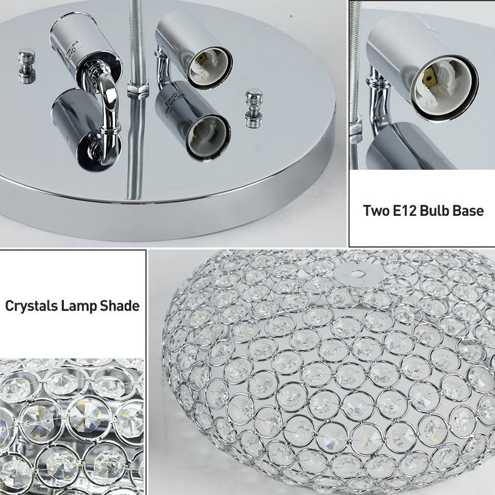 Depuley Modern Crystal Chandelier Flush Mount Ceiling Light Fixture, 2-Light Close to Ceiling Light with Crown Design for Bedroom Kitchen Living Room Foyer Hallway, Chrome Finish - WS-FNC36-40B 5 | Depuley