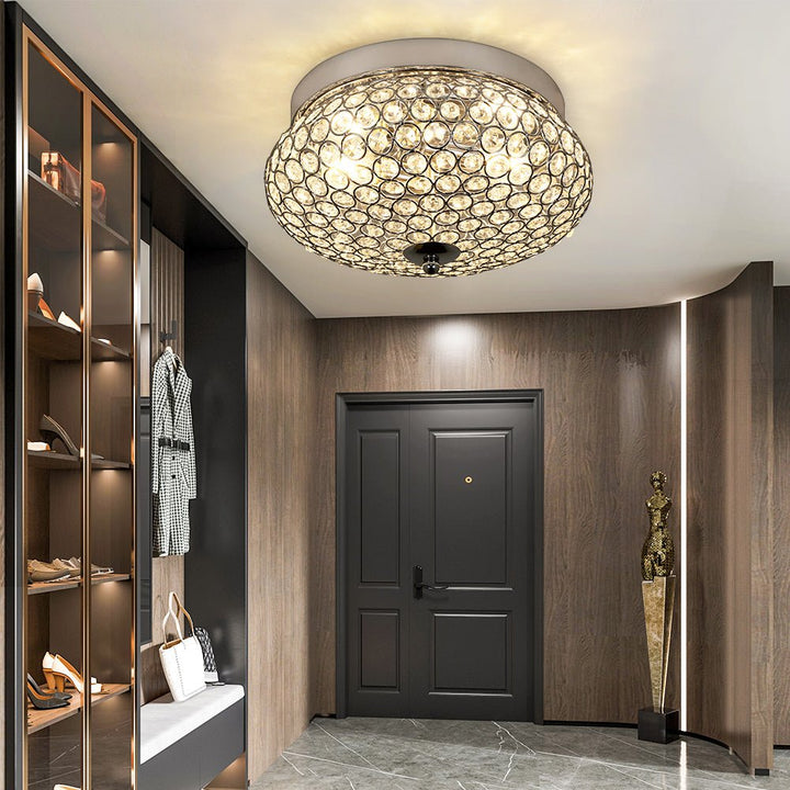 Depuley Modern Crystal Chandelier Flush Mount Ceiling Light Fixture, 2-Light Close to Ceiling Light with Crown Design for Bedroom Kitchen Living Room Foyer Hallway, Chrome Finish - WS-FNC36-40B 8 | Depuley