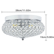 Depuley Modern Crystal Chandelier Flush Mount Ceiling Light Fixture, 2-Light Close to Ceiling Light with Crown Design for Bedroom Kitchen Living Room Foyer Hallway, Chrome Finish - WS-FNC36-40B 4 | Depuley