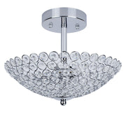 DLLT Modern Elegant Crystal Ceiling Lights,2-Light Bowl Shape Ceiling Chandeliers Lights with K9 Crystal Beads, Luxurious Semi Flush Mount Ceiling Light for LivingRoom,Bedroom - WSCL33-01 7 | Depuley