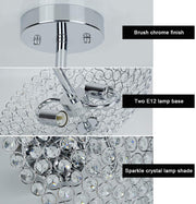 DLLT Modern Elegant Crystal Ceiling Lights,2-Light Bowl Shape Ceiling Chandeliers Lights with K9 Crystal Beads, Luxurious Semi Flush Mount Ceiling Light for LivingRoom,Bedroom - WSCL33-01 5 | Depuley