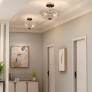DLLT Modern Elegant Crystal Ceiling Lights,2-Light Bowl Shape Ceiling Chandeliers Lights with K9 Crystal Beads, Luxurious Semi Flush Mount Ceiling Light for LivingRoom,Bedroom - WSCL33-01 10 | Depuley