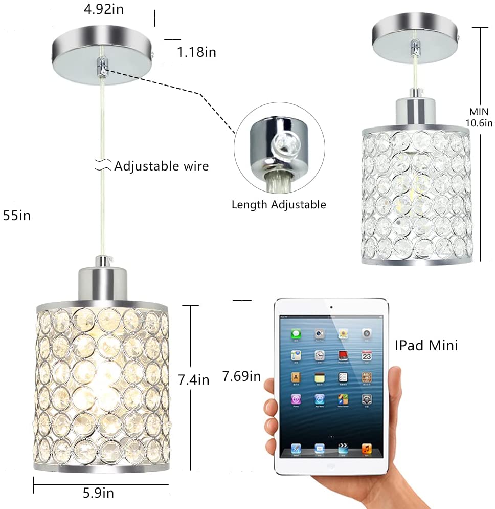 Chrome crystal pendant light hotsell