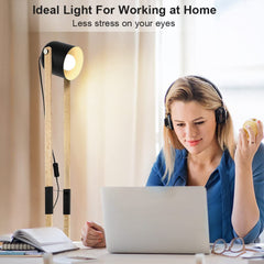 Depuley Modern Metal Wooden Floor Lamps for Living Room, 360° Heads Rotatable Standing Light with Pressure Switch, Reading Lamp for Bedroom Office Decoration, Bulb Included - WS-MNF33-60B 3 | Depuley