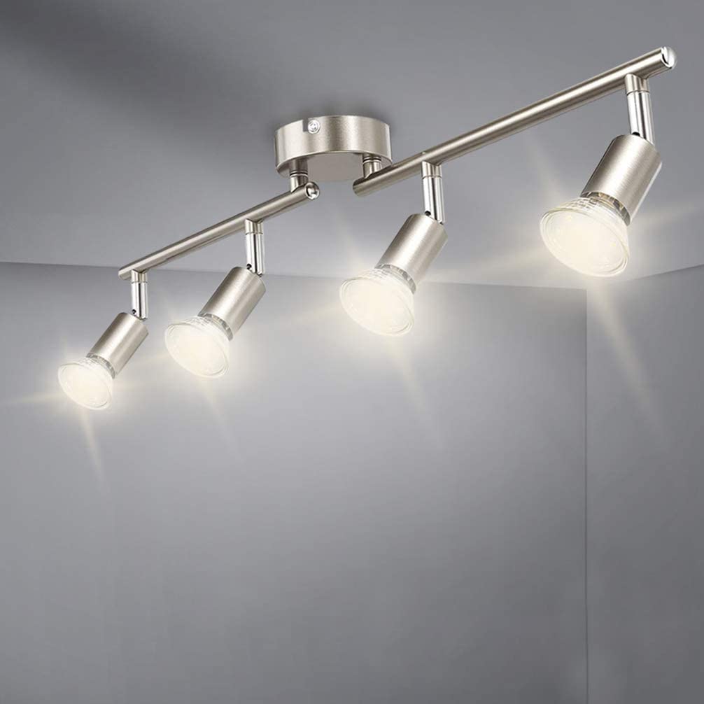 Depuley Modern LED 4 Light Track Lighting Kit, Flexibly Adjustable Decorative Accent Lamp, Bulbs Included - WSGDD01-12B 1 | Depuley