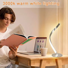 Depuley Modern Spiral LED Table Lamp, Small Unique Nightstand Desk Lamp with 3000K Warm White Lighting, Minimalist Friendship Bedside Lamp of Stainless Steel - WS-MPT10-5B 3 | Depuley