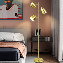 DLLT Modern Standing Lamp for Living Room, Bedroom, Bright Torchiere Metal 3-Light Tall Tree Floor Lamp, Adjustable LED Reading Floor Light, Pole Stand Light for Office,Study Room, Gold, 3 Bulbs Included - WSFLL009-G 1 | Depuley