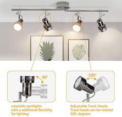 Depuley Modern Track Lighting Kit, 4-Light Directional Track Lights , Foldable, Swing Arms - WSSD06-12A 2 | Depuley