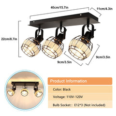 Depuley Rustic Metal and Rattan 3-Light Wall Light, with Variable Direction Lampshade - WS-FNG47-40B 2 | Depuley