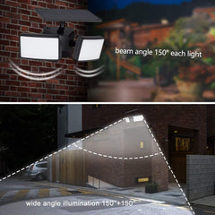 Depuley Solar Light Outdoor IP65 Waterproof LED Spotlight with Motion Sensor Swivelling 2 Heads Wireless 2 Modes Flood Light Outdoor Spotlight Black for Backyard Garage Entrance Garage Vegetable Garden - WSSL06-A-B 3 | Depuley