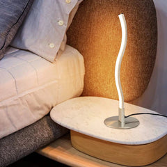 Depuley Spiral Wave Design LED Table Lamp, 2835 LED Chips Modern Small Table Lamp 6W 3000K Warm White, Bedside Lamps 350LM Brightness Nightstand Lamps - WSTL13-6B1 2 | Depuley