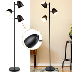 Depuley Tree Floor Lamp, 3-Light Industrial Standing Lamp, Modern Reading Floor Lamp with Adjustable Metal Heads, Black Pole Tall Floor Light for Living Room Bedroom Office, E26 Base (LED Bulbs Included) - WSFLL009-B 13 | Depuley