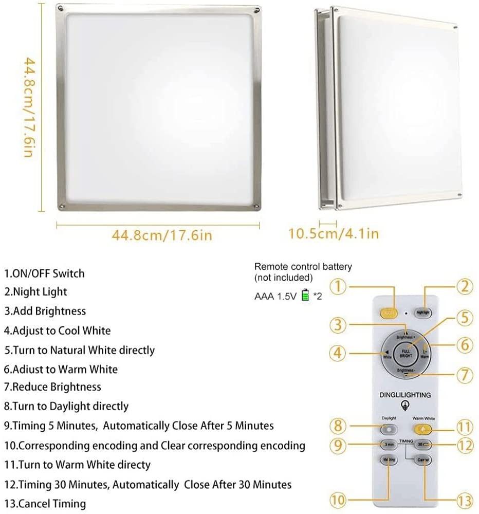 Label Large Square Led Bathroom Ceiling Light | Shelly Lighting