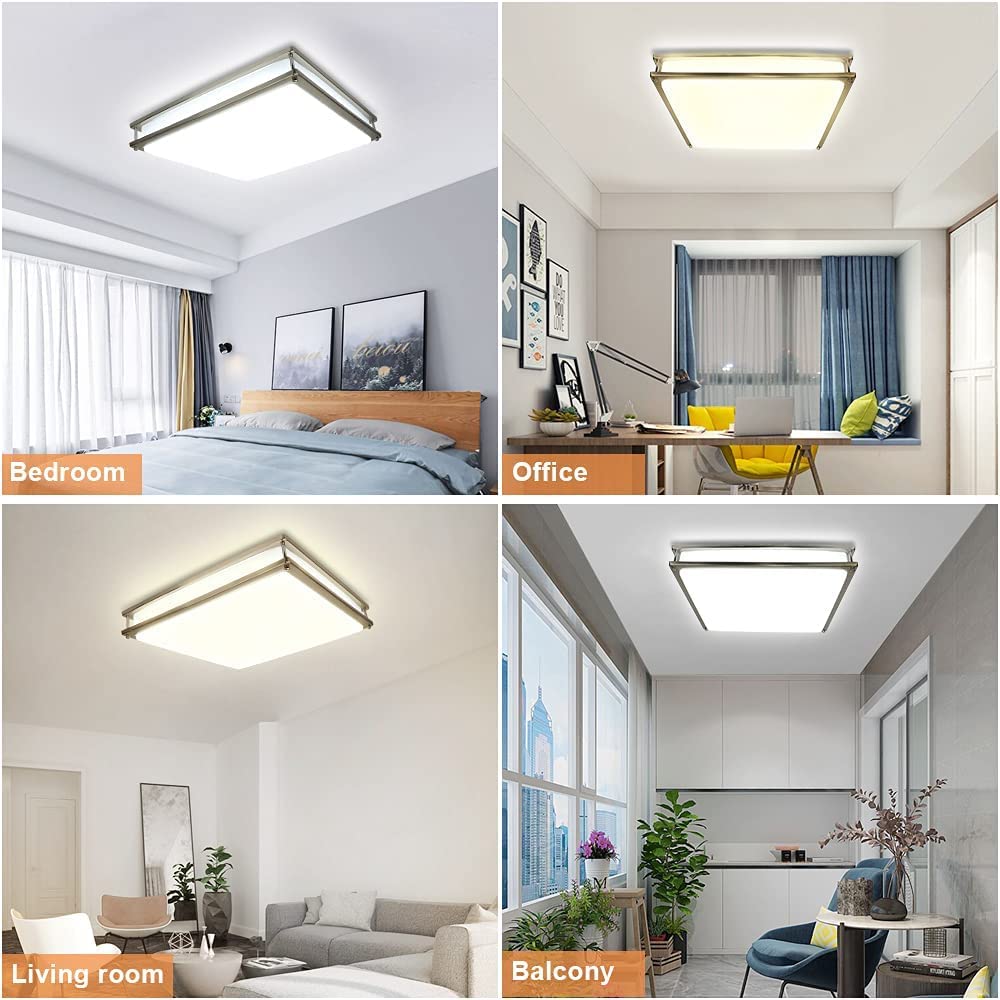 Kitchen And Dining Flush Mount Ceiling Light With Remote – 18W Dimmable LED  With Nightlight \u0026 Adjustable Color Temperature Living Room Light, image size:1000x1000