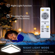 DLLT Upgraded 48W Dimmable LED Flush Mount Light, Modern 18 Inch Square Ceiling Lighting Fixture with Remote and Memory Function for Bedroom/Living Room/Dining Room, 3000K/4000K/6000K Color Changeable - WS-FPC25-48C 10 | Depuley