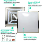 DLLT Upgraded 48W Dimmable LED Flush Mount Light, Modern 18 Inch Square Ceiling Lighting Fixture with Remote and Memory Function for Bedroom/Living Room/Dining Room, 3000K/4000K/6000K Color Changeable - WS-FPC25-48C 4 | Depuley
