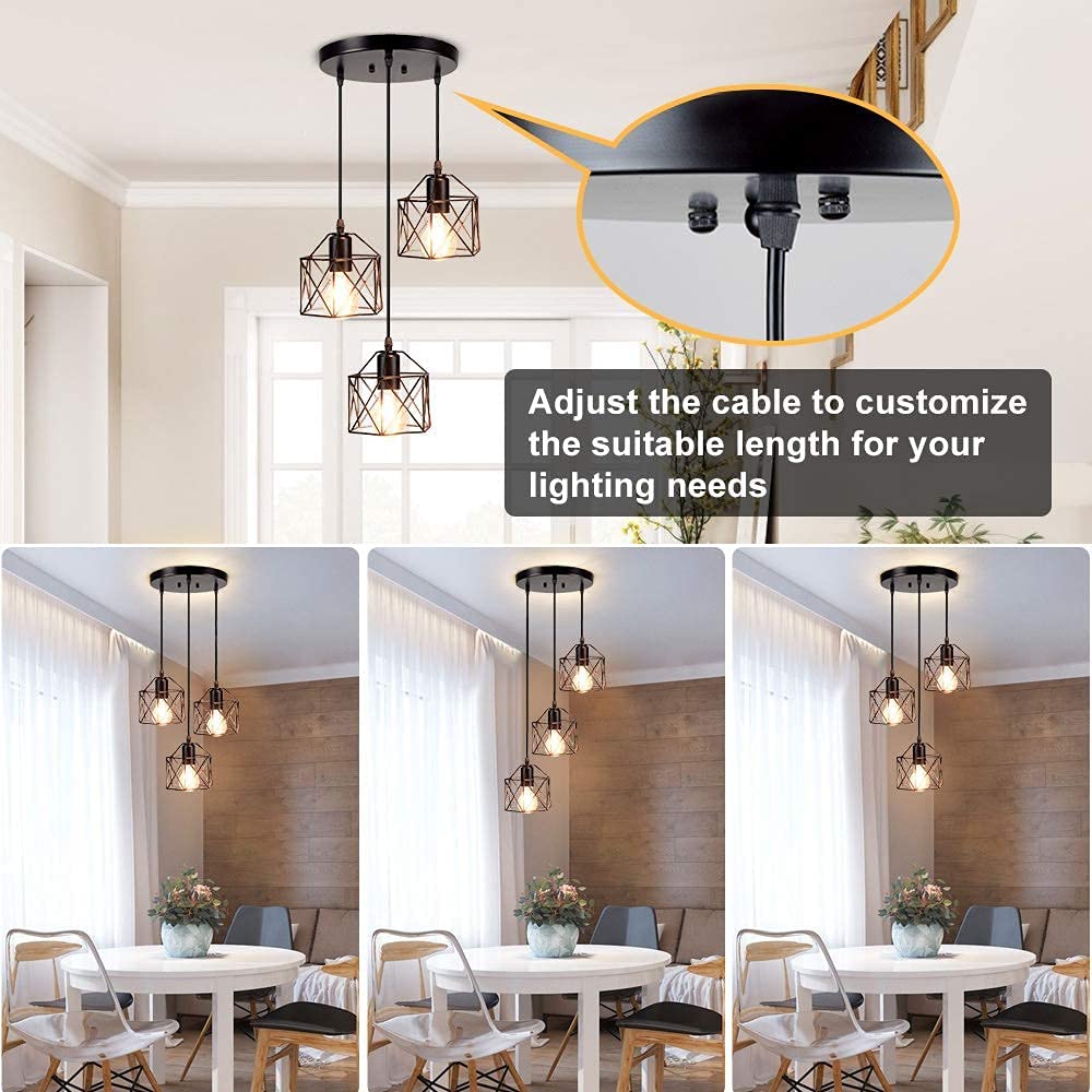 Ilanit 3 Light Black Shaded Pendant 17 Stories