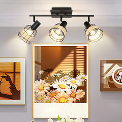 Depuley Vintage Track Ceiling Spotlight, 3-Head Bamboo LED Track Lighting Kit, Industrial Track Lamp - WS-FNG50-40B 1 | Depuley