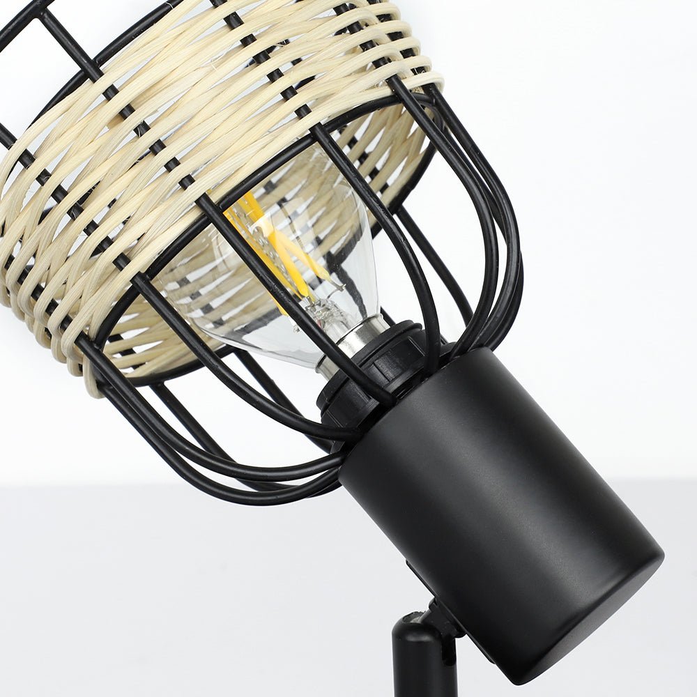 Depuley Vintage Track Ceiling Spotlight, 6-Head Bamboo LED