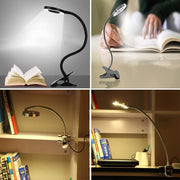 Depuley W-LITE 6W LED USB Clip on Reading Light, 2-Light Color Desk Lamp with Clamp for Bed Kids Book Piano Headboard, Eye Protection, Book Light Warm & Cool Light Colors, Adapter Included - WSTL01-6C-B 16 | Depuley