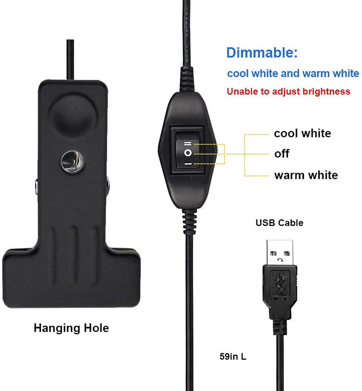 Depuley W-LITE 6W LED USB Clip on Reading Light, 2-Light Color Desk Lamp with Clamp for Bed Kids Book Piano Headboard, Eye Protection, Book Light Warm & Cool Light Colors, Adapter Included - WSTL01-6C-B 7 | Depuley