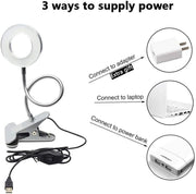 Depuley W-LITE 6W LED USB Clip on Reading Light, 2-Light Color Desk Lamp with Clamp for Bed Kids Book Piano Headboard, Eye Protection, Book Light Warm & Cool Light Colors, Adapter Included - B074V55XBR 20 | Depuley