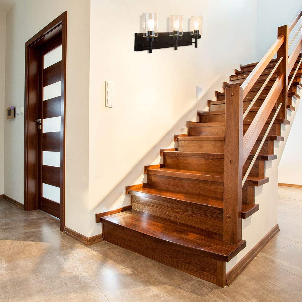 DLLT Vintage Wall Lamp with 3 Bulbs, LED Mirror Light Bathroom in Industrial Design, Retro Indoor Wall Spotlight for Bedroom, Living Room, Cafe, image size:1000x1000