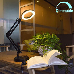 Depuley Dimmable Swing Arm Desk Lamp with Clamp, 68 LED Flexible Architect Work Lamp, 3 Colors 10 Brightness, Adjustable Desk Lamp, Multi-Joint Table Lamp - WSTL13-6C 2 | Depuley