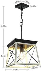 Depuley Farmhouse Pendant Light Fixture, Adjustable Rustic Island Light, Industrial Square Chandelier Lighting Ceiling Hanging - WS-FND64-60B 2 | Depuley